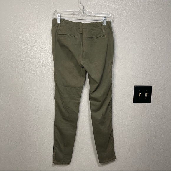 Rag & Bone Army Green Lamb Leather Trim Pants Size 26 - Picture 7 of 8